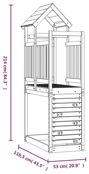 VidaXL Játék Torny Barna 53 x 110,5 x 214 cm Szilárd Douglas Fa