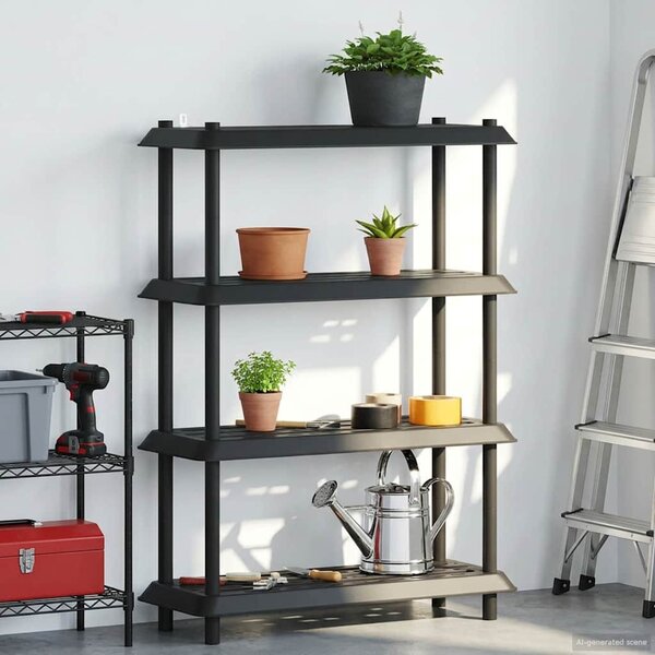 Polc egység 4 szint 100 x 40 x 136,5 cm PP Antracitszürke