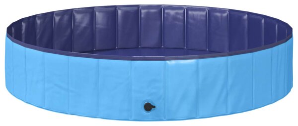 VidaXL Gyerekmedence Kék Ø 160 x 30 cm Vastag PVC és mérnöki fa