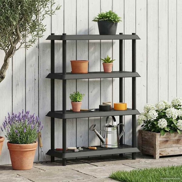Polc egység 4 szint 100 x 40 x 136,5 cm PP Antracitszürke