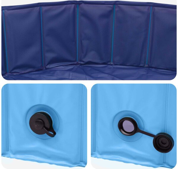 VidaXL Gyerekmedence Kék Ø 120 x 30 cm Vastag PVC és mérnöki fa