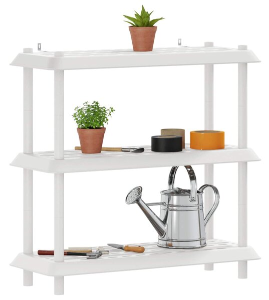 Polc egység 3 szint 100 x 40 x 96 cm PP Fehér