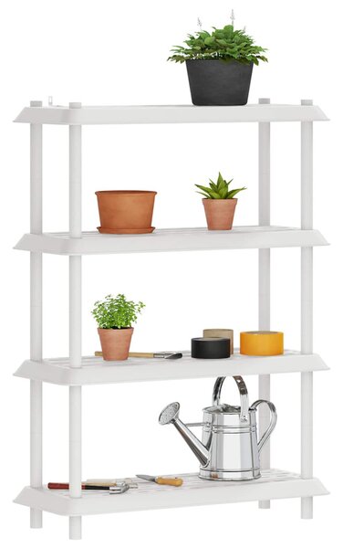 Polc egység 4 szint 100 x 40 x 136,5 cm PP Fehér