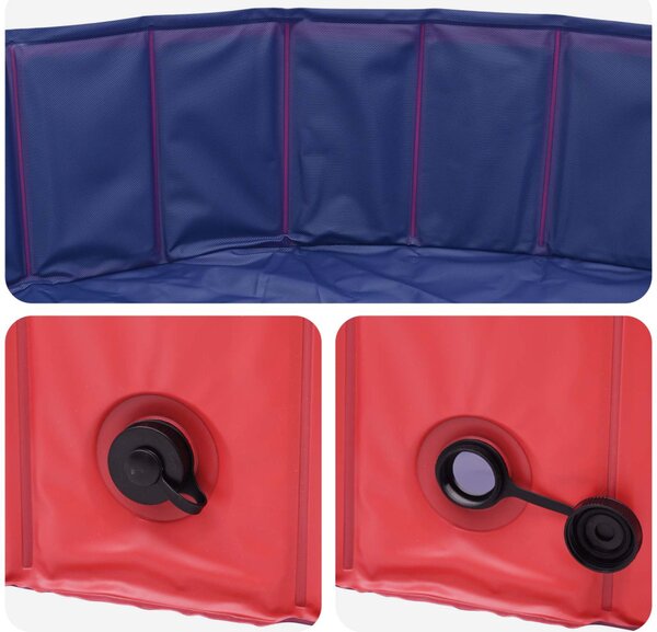 VidaXL Gyerekmedence Piros és kék Ø 160 x 30 cm