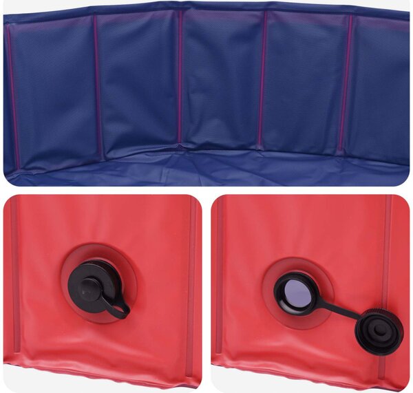 VidaXL Gyerekmedence Piros és kék Ø 120 x 30 cm