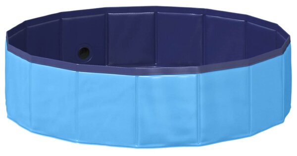 VidaXL Gyerekmedence Kék Ø 80 x 20 cm Vastag PVC és mérnöki fa