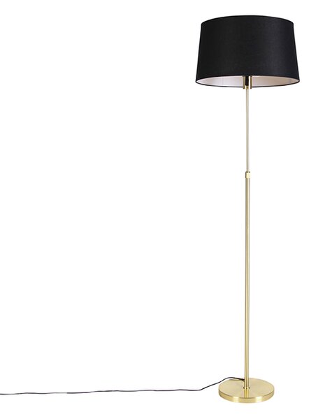 Állólámpa arany / sárgaréz, fekete vászon árnyalattal 45 cm - Parte