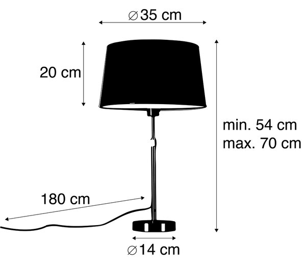 Asztali lámpa bronz árnyékolóval, fehér 35 cm állítható - Parte