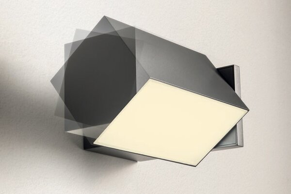 KUB kültéri LED fali lámpa – 24W, sötétszürke, állítható fejjel