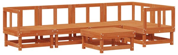 VidaXL Kerti lounge szett 6 pcs Viaszbarna Tömör Fenyőfa