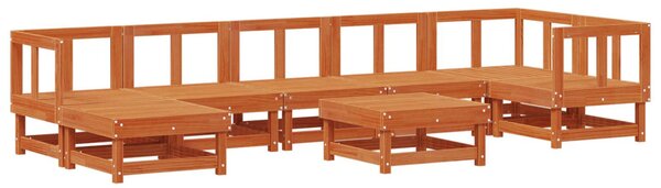 VidaXL Kerti lounge szett ARAKIL 8 pcs Viaszbarna Tömör Fenyőfa