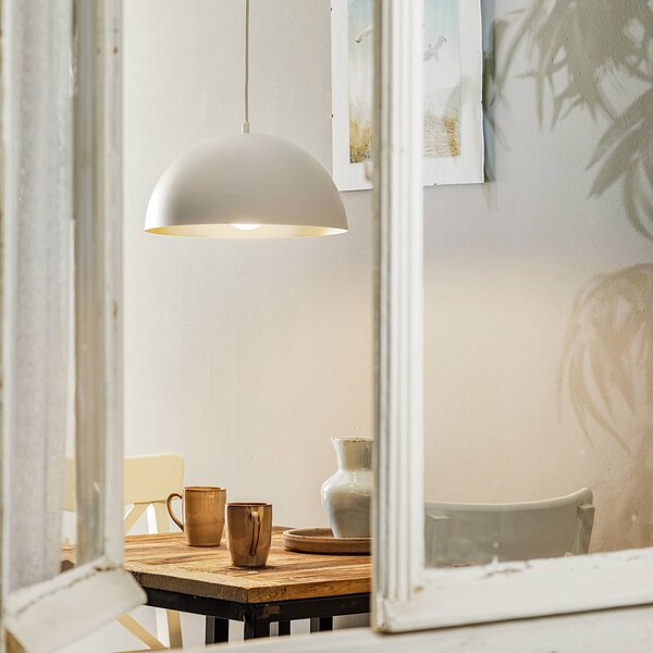 Eko-Light Beta lógó lámpa fehér-arany színben, dimmelhető, Fehér / opál, Nappali / Étkező, fém, Modern