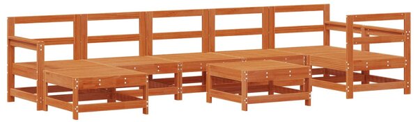 VidaXL Kerti lounge szett 8 pcs Viaszbarna Tömör Fenyőfa
