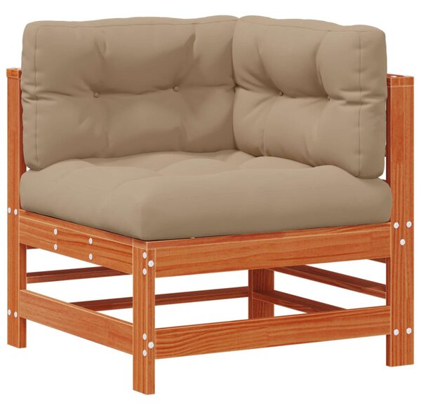 Kerti lounge szett 6 pcs Viaszbarna Tömör Fenyőfa