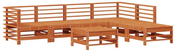 VidaXL Kerti lounge szett 7 pcs Viaszbarna Tömör fenyő
