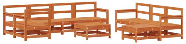 Kerti lounge szett 10 pcs Gyantás Barna Fenyő Tömör Fenyőfa