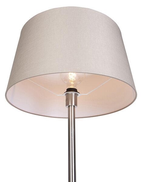 Modern állólámpa acélból, taupe színű búrával 45 cm - Simplo