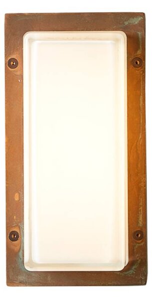 Moretti Luce Kültéri fali lámpa Ice Cubic 3410, antik sárgaréz, dimmelhető, Bronz / antik sárgaréz, Sárgaréz