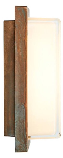 Moretti Luce Kültéri fali lámpa Ice Cubic 3410, antik sárgaréz, dimmelhető, Bronz / antik sárgaréz, Sárgaréz