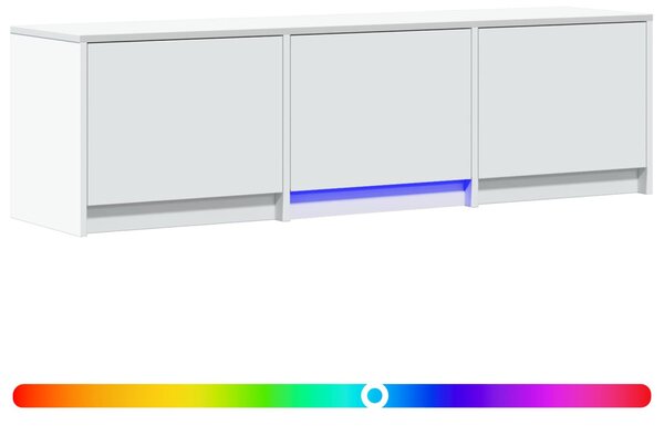LED-es tévéállvány fiókkal Fehér 140 x 34 x 40 cm Mérnöki fa