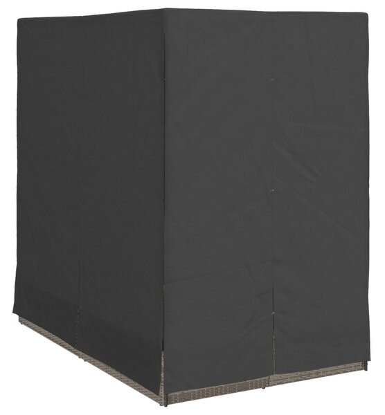 Dupla napozóágy Állítható Szürke 205 x 129 x 200 cm polirattan