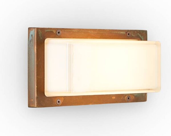 Moretti Luce Kültéri fali lámpa Ice Cubic 3410, antik sárgaréz, dimmelhető, Bronz / antik sárgaréz, Sárgaréz