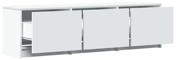 LED-es tévéállvány fiókkal Fehér 140 x 34 x 40 cm Mérnöki fa