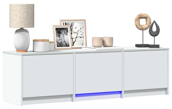 LED-es tévéállvány fiókkal Fehér 140 x 34 x 40 cm Mérnöki fa