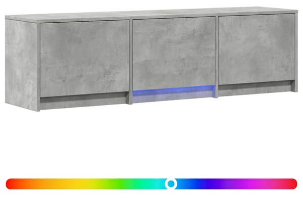 LED-es tévéállvány Beton Szürke 140 x 34 x 40 cm Mérnöki fa
