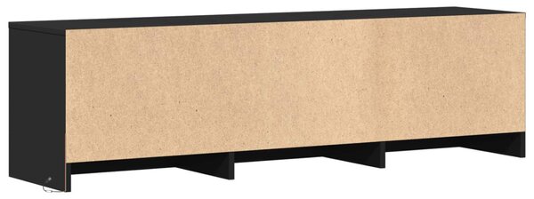 LED-es tévéállvány LED-del Fekete 140 x 34 x 40 cm Mérnöki fa