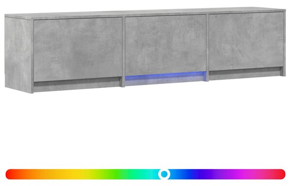 LED-es tévéállvány Beton Szürke 165 x 34 x 40 cm Mérnöki fa