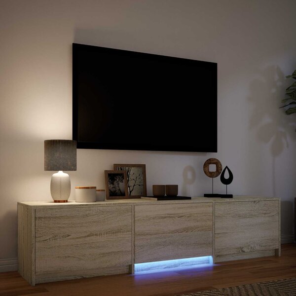 LED-es tévéállvány Sonoma tölgy 165 x 34 x 40 cm Mérnöki fa