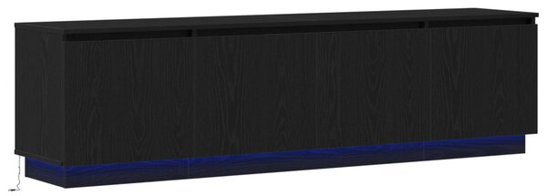 TV szekrény 180 x 38 x 49 cm Fekete tölgy Szerelt Fa