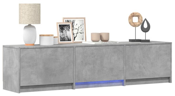 LED-es tévéállvány Beton Szürke 165 x 34 x 40 cm Mérnöki fa