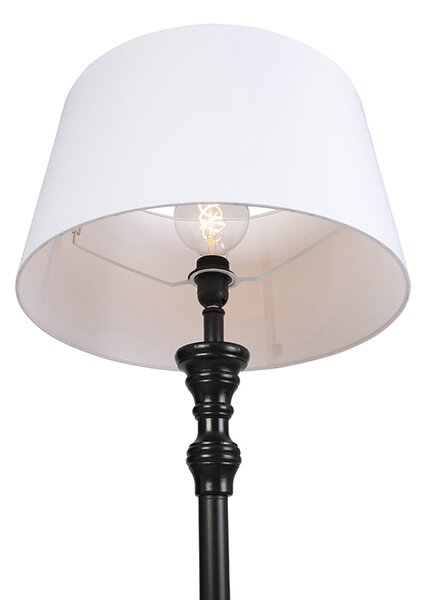 Állólámpa fekete vászon árnyékolóval fehér 45 cm - Classico