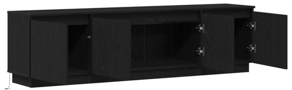 TV szekrény 180 x 38 x 49 cm Fekete tölgy Szerelt Fa