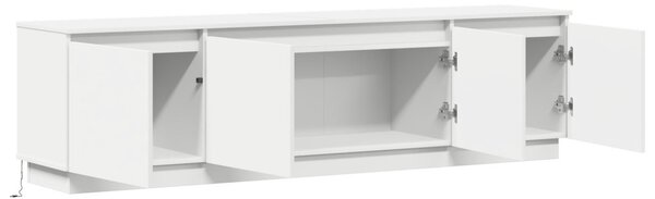 TV szekrény leddel Fehér 180 x 38 x 49 cm Faanyag
