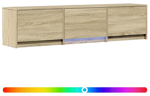 LED-es tévéállvány Sonoma tölgy 165 x 34 x 40 cm Mérnöki fa