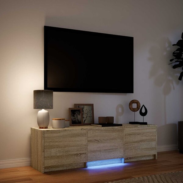 LED-es tévéállvány Sonoma tölgy 140 x 34 x 40 cm Mérnöki fa
