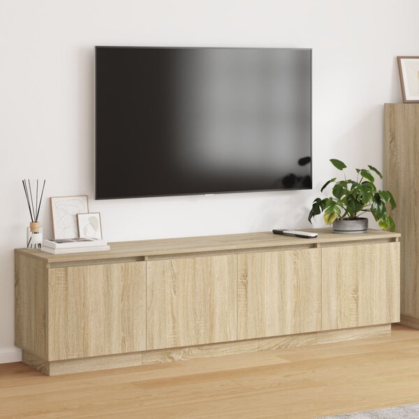 VidaXL LED világítású TV szekrény Sonoma tölgy 180x38x49 cm Mérnöki fa