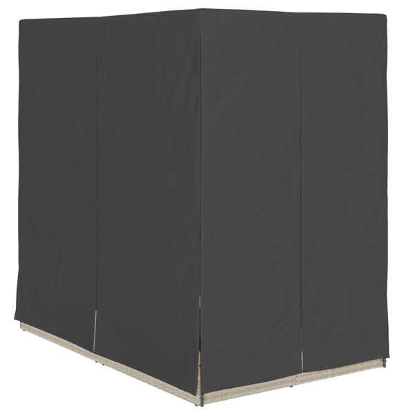 Dupla napozóágy Világosszürke 205 x 129 x 200 cm polirattan