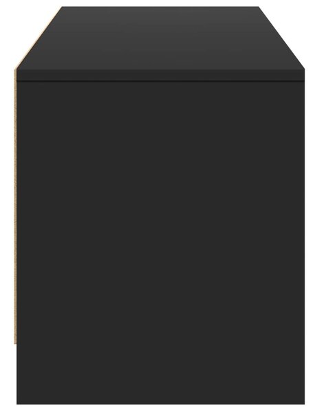 LED-es tévéállvány LED-del Fekete 165 x 34 x 40 cm Mérnöki fa