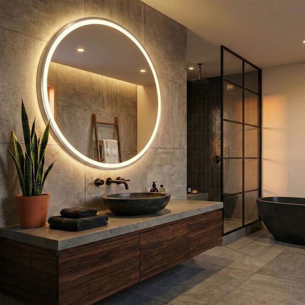 LED Tükör 50cm MMJ BRUSH SILVER
