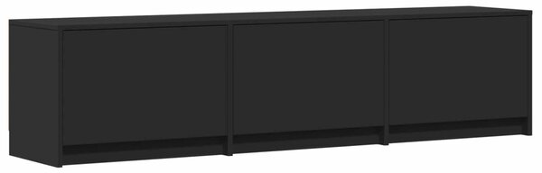 LED-es tévéállvány LED-del Fekete 165 x 34 x 40 cm Mérnöki fa