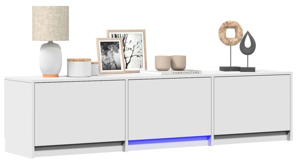 LED-es tévéállvány LED-del Fehér 165 x 34 x 40 cm Mérnöki fa