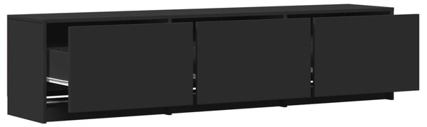 LED-es tévéállvány LED-del Fekete 165 x 34 x 40 cm Mérnöki fa