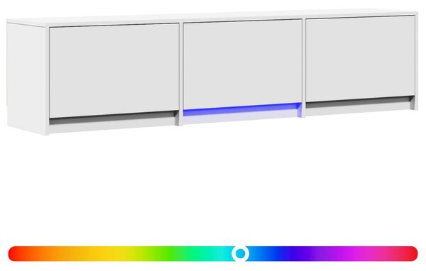 LED-es tévéállvány LED-del Fehér 165 x 34 x 40 cm Mérnöki fa