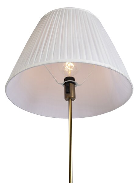Állólámpa bronz színű, redőzött árnyékolóval, krém színű, 45 cm, állítható - Parte