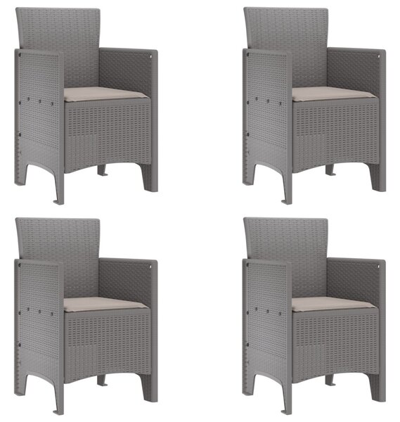 Kerti Szék 4 pcs Világosszürke 53 x 49 x 85 cm Polipropilén