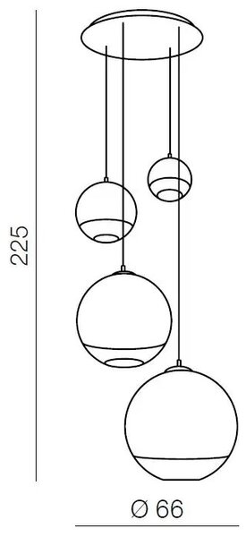 Ipari csillár Silver Ball 4 – Szürke